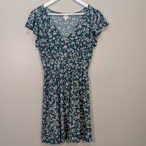 Kaileigh Katy Knit Dress Green Pink Floral - Size S